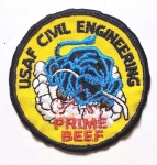 U.S. AIR FORCE - PATCH USAF CIVIL ENGINEERING - PRIME BEEF - 7 CM