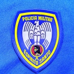 BADGE -  DISTINTIVO DE BRAÇO - POLÍCIA MILITAR ESPÍRITO SANTO - BORRACHA -  5 X 6,5 CM