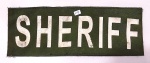 49 - "SHERIFF" - GRANDE PATCHE PARA APLICAÇÃO NAS COSTAS DE JAQUETA ATRAVÉS DE BOTÕES DE PRESSÃO E VELCRO - 26 X 9 CM