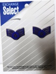6 - INSGNIA, RANK INSIGNIA, U.S. AIR FORCE, SENIOR AIRMAN, PAR , 2,5 X 1,7 CM