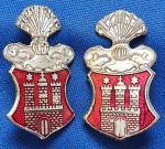 POLÍCIA DE HAMBURGO - ALEMANHA - VINTAGE - INSIGNIA - 3 X 1,8 CM - PAR