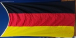 ALEMANHA - BANDEIRA - Flagge Deutschlands - TECIDO ALGODÃO - CORDDAME DE MASTRO- ANOS 60 -  1,12 X 2,04 CM