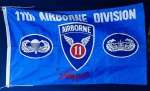 11TH  AIRBORNE DIVISION - ANGELS - BANDEIRA - TECIDO SINTÉTICO - FACE SIMPLES - 90 X 1,52