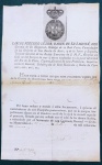 3 - CAMPANHA CISPLATINA -  BARON DE LA LAGUNA - CARLOS FEDERICO LE-COR - TENIENTE GENERAL DE LOS REALES EXERCITOS DE S.M.F., GENERAL EN CGEFE DE LAS FUERZAS DE MAR Y TIERRA EMPLEADAS EMN LA PARTE ORIENTAL DEL RIO DE LA PLATA, CAPITAN GENERAL DE ESTA PROVINCIA -  29 DE JULHO DE MIL OCHOCIENTOS Y DEZANOVE  -  -  PASSAPORTE ASSINADO E SELADO EM  MONTEVIDEO  - 19,4 X 30,5  -  VERSO ANOTADO  PORÉM ESMAECIDO