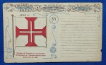 Cartão Postal Coleção Brasiliana de Vulgarização, Fatos da História Nacional Org. J. Simões Lopes Netto, Pelotas, RS -  Bandeira de Portugal nos seus dominios ultramarinos . série 1a. no. 1