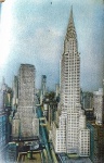 Metalic Metalite Card The Chrysler Building New York NY M-102 Vintage Postcard - 9 x 14 cm