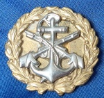 5 - MARINHA DO BRASIL - CORPO DE FUZILEIROS NAVAIS - CURSO DE ESTADO AMIOR -ANTIGA INSIGNIA METÁLICA - DISTINTIVO/BADGE - 3,5 CM