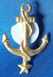 21- MARINHA DO BRASIL - ANTIGA INSIGNIA METÁLICA - DISTINTIVO/BADGE - COLÉGIO NAVAL   2 X 2,7 CM -  PROMEIRO ANO