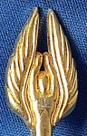 DISTINTIVO - ÍCARO OU FIGURA ALADA - VITÓRIA - METAL BANHADO - 40 X 15 MM