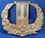 ANTIGA INSIGNIA -DISTINTIVO - EXÉRCITO BRASILEIRO - CURSO DE ALTOS ESTUDOS DA ESCOLA DE COMANDO E ESTADO MAIOR DO EXÉRCITO - 4,2 X 3,5 CM - FUNDIDO - FIXAÇÃO POR PARAFUSO