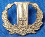 ANTIGA INSIGNIA -DISTINTIVO - EXÉRCITO BRASILEIRO - CURSO DE ALTOS ESTUDOS DA ESCOLA DE COMANDO E ESTADO MAIOR DO EXÉRCITO - 30 X 25 MM - ESTAMPADO FUNDIDO - FIXAÇÃO POR ALFINETE