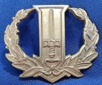 ANTIGA INSIGNIA -DISTINTIVO - EXÉRCITO BRASILEIRO - CURSO DE ALTOS ESTUDOS DA ESCOLA DE COMANDO E ESTADO MAIOR DO EXÉRCITO - 3  X 2,5 CM - ESTAMPADO FUNDIDO - FIXAÇÃO POR ALFINETE