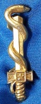 ANTIGA INSIGNIA -DISTINTIVO - EXÉRCITO BRASILEIRO - OFICIAL MÉDICO  - 3,5  X 1 CM - ESTAMPADO FUNDIDO - FIXAÇÃO POR PARAFUSO