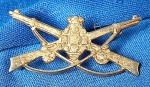 ANTIGA INSIGNIA -DISTINTIVO - EXÉRCITO BRASILEIRO -  INFANTARIA  - 27 X 15 MM - ESTAMPADO FUNDIDO - FIXAÇÃO POR ALFINETE