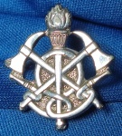 ANTIGA INSIGNIA -DISTINTIVO - CORPO DE BOMBEIROS - 20 X 23 MM - METÁLICA - ALFINETE