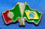 COLECIONISMO -  ALFINETE/DISTINTIVO - BANDEIRAS - BRASIL - PORTUGAL - 22 MM