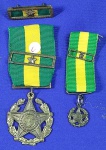 6 - BRASIL - MEDALHA MILITAR - "UM DECÊNIO" - MEDALHA, BARRETA, MINIATURA -  MÓDULO DE 34 mm - CUNHO MRSP - DECRETO No 4.238, DE 15 DE NOVEMBRO DE 1901."Crea uma medalha militar como reconhecimento de bons serviços prestados pelos officiaes e praças do Exercito e Armada."