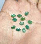 Precioso e raro lote de Belíssimas Esmeraldas, composto por 11 unidades totalizando 8.70 cts , clássica lapidação oval brilhante medindo aprox 5.2 x 7.1 x 2.8 mm cada . Excelente qualidade e clareza. oportunidade única para montar uma joia de qualidade . Origem Zâmbia, África .