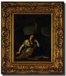 ESCOLA ITALIANA - SÉCULO XVIII - ´´MADALENA´´ - Preciosa e majestosa pintura executada finamente em técnica á óleo sobre tela firme, representando clássica e belíssima figura feminina dita Madalena. Mede 25,5 x 30,5 cm. Enquadrada em antiga moldura de madeira nobre ricamente trabalhada medindo 40 x 46 cm. Bom estado de conservação. n5