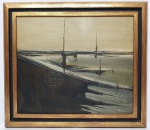 FERNANDO CALDERARI (LAPA,PR 1939 - 2021 CURITIBA,PR) - ´´MARINHA´´ - Lindíssima e rara pintura finamente executada em técnica á óleo sobre painel de madeira, ricamente trabalhada. Mede 30 x 35 cm. Enquadrada em antiga moldura de madeira nobre dourada medindo 48 x 42 cm. Perfeito estado de conservação. NOTA SOBRE O ARTISTA: Fernando Rogério Senna Calderari (Lapa PR 1939). Pintor, gravador e professor. Estuda com Guido Viaro, Theodoro de Bona e Erbo Stenzel na Escola de Belas Artes do Paraná, de 1959 a 1962. No Rio de Janeiro, expõe individualmente pela primeira vez em 1963, na Galeria Gead, e faz estágio no Ateliê de Gravura do Museu de Arte Moderna em 1965, quando se torna aluno de Edith Behring e Roberto De Lamonica. Na década de 70, participa do Congresso da Associação Internacional de Artes Plásticas em Varna (Bulgária), orienta o Ateliê de Gravura de Criatividade de Curitiba e participa da comissão julgadora do Salão Paranaense de Belas Artes, em Curitiba. Por volta de 1980, leciona gravura, pintura, teoria, restauração e conservação da pintura na Escola de Belas Artes do Paraná. Em 1995, atua como membro da comissão de seleção e premiação do Salão Nacional de Arte Religiosa, no Museu Universitário da Pontifícia Universidade Católica do Paraná, PUC/PR. Formado em pintura pela Escola de Música e Belas Artes do Paraná, Calderari se interessou pela arte ainda criança ao ver um artista fazer uma pintura histórica de uma igreja da Lapa.Desde a década de 1960, Fernando Calderari fez mais de 40 exposições, que passaram pelo Paraná, São Paulo, Rio de Janeiro e até mesmo exterior.Leonardo Matuchaki, educador do Museu Oscar Niemeyer (MON) em Curitiba, destacou a importância de Calderari."Além da extensa e apreciada produção artística, o Calderari foi responsável pela formação de gerações de artistas que tiveram a oportunidade de tê-lo como professor na Escola de Música e Belas Artes do Paraná e, também, na PUC-PR, onde ele lecionou, e que irão carregar a herança do Calderari para outras futuras gerações".O educador lembrou que Calderari 54 obras expostas no MON que, na avaliação dele, faz com que o museu contribua para eternizar o nome e o legado do premiado artista.Calderari costumava dizer que as obras dele passaram por várias fases, sendo a mais recente as pinturas de "marinhas", onde fazia quadros de embarcações."A arte é a expressão mais básica para a cultura de uma nação. Em todos os aspectos: música, teatro, dança, balé, até o cinema. Tudo isso faz parte da cultura de um individuo. Então, é o retrato vivo de uma nação", afirmou durante entrevista, em 2014, à Televisão Paraná Educativa. N6