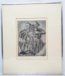 CARLOS Da Silva PRADO (SÃO PAULO-SP, 1908 - 1922, SÃO PAULO-SP) - Linda e rara gravura ricamente trabalhada representando violoncelistas, unidade 1 de 45. Assinada no C.I.D. medindo aproximadamente 20 x 26 cm. Enquadrada em moderna moldura em metal prateado medindo 45 x 52,5 cm. Bom estado de conservação. NOTA SOBRE O ARTISTA: Carlos Prado (São Paulo, São Paulo, 1908 - São Paulo, São Paulo, 1992). Pintor, gravador, desenhista, ceramista e arquiteto. Forma-se em arquitetura pela Escola Politécnica de São Paulo, no fim da década de 1920. Posteriormente viaja para a Europa, e realiza estudos de aperfeiçoamento em urbanismo. Em São Paulo, estuda com Georg Elpons (1865 - 1939). Mantém, em 1931, ateliê com Flávio de Carvalho (1899 - 1973) e Antonio Gomide (1895 - 1967). Com esses artistas funda, ao lado de Di Cavalcanti (1897 - 1976) e outros, o Clube dos Artistas Modernos - CAM. Carlos Prado, entretanto, opta por certo isolamento na carreira artística, e vai residir em Bragança Paulista, interior de São Paulo. Apresenta apenas três exposições individuais: a primeira, em 1943, em seu ateliê de São Paulo; a segunda, em 1976, no Museu de Arte Moderna de São Paulo - MAM/SP; e a última, em dezembro de 1980, na inauguração do Studio José Duarte de Aguiar, em São Paulo. Participa da 1ª e da 2ª Bienal Internacional de São Paulo, 1951 e 1953. Publica os álbuns Memórias sem Palavras, 1954, e A Cidade Moderna, 1958. Produz pinturas, desenhos e gravuras nos quais predomina a temática social, como em Varredores de Rua, 1935, uma de suas obras mais conhecidas. Também realiza nus e naturezas-mortas.AnáliseApesar de participar da fundação do Clube dos Artistas Modernos - CAM, no início da década de 1930, Carlos Prado opta por certo isolamento em sua trajetória artística. Questões sociais estão freqüentemente presentes em suas obras, em composições estáticas, nas quais predomina uma atmosfera metafísica, que supera a simples representação da realidade, como em Varredores de Rua, 1935.Em Jogo de Futebol, 1935, apesar da velocidade e do movimento inerentes a esse esporte, a composição é apresentada de maneira que o movimento pareça congelado; o artista introduz solenidade à cena, eliminando quaisquer indícios claros da passagem do tempo.Em sua obra apresenta elementos eróticos e as naturezas-mortas são realizadas de forma cuidadosa, em que valoriza a solidez e a imobilidade dos volumes. Destaca-se também sua atuação como gravador, na década de 1950.fonte: https://enciclopedia.itaucultural.org.br/pessoa2221/carlos-prado
