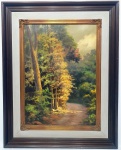 BENEDITO LUIZI (POUSO ALEGRE, 1933) - Lindíssima e grande pintura executada finamente em técnica á óleo sobre tela, representando belíssima paisagem. Assinada no C.I.E. datada de 1977, mede 50 x 70 cm. Enquadrada em moldura de época em madeira nobre trabalhada medindo 76 x 96 cm. Bom estado de conservação. NOTA SOBRE O ARTISTA: Pouso Alegre, MG, 1933.  Assina Benedito Luizi. Pintor e desenhista, consegue mergulhar profundamente na natureza e retratá-la em sua obra. Transfere para suas telas, por meio de pincéis e espátulas, a transparência da atmosfera elaborando paisagens de um colorido puro, e eloquente. As marinhas se apresentam com o movimento impetuoso e sedutor do fluxo contínuo das águas. Detentor de mais de cento e cinquenta medalhas, entre Ouro e Prata, teve a honra de receber das mãos do prefeito de Coral Gables, a Chave da cidade de Miami (USA), e ocupa na Academia Brasileira de Belas Artes, a cadeira no 02, pertencente, anteriormente, ao falecido Alcides Cruz. Benedito Luizi transmite em seu trabalho um cunho especial de integração homem-alma-obra, fortemente estruturada e cuidadosamente disposta. A luminosidade de suas telas desliza suavemente, esparramando-se por uma vegetação plena de vida e amor, através de magnetizadores claros  escuros, incrivelmente doces, para, em seguida, derramar-se pelo solo, como um sorriso da divindade. Usando de modo especial o amarelo, sempre o amarelo, pois reflete a luz, e, amante da música clássica que é, consegue dar harmonia e sonoridade em suas pinceladas firmes e românticas, lembrando uma sinfonia pastoril. Essa pintura poética, com leve sabor de melancolia, é feita com a mesma peculiaridade, seja em seu atelier do Rio de Janeiro, Poços de Caldas, ou no de Miami (USA), ou quando busca tranquilidade de Toledo (ESPANHA) ou em MARROCOS. Benedito Luizi um neo  impressionista que mergulha no espaço, envolvendo-se com o TODO, que pesquisa a razão de ser da vida, da Criação e permite que a energia desprendida de sua obra transpasse a matéria, tangendo-nos a alma com a sua própria alma.  Troféus- Troféu o Marcelo Alencar Prefeito RJ. ( Mostra Convergente de Filateria Artes e Visuais)  13/03/1989- Vinculado ao Grupo de Artes de Venezuela- Chave da cidade de Miami (outorgado pelo Prefeito de Coral Glable) USA- Livro (Quem é personalidade do Brasil)- Prêmio Aquisitivo Salão Academia Paulista de Belas Artes  SP- I Salão de Inverno Tijuca  RJ- Painel  SENAI/SESI de Goiânia Goiás- 2 Troféus Cidade de Petrópolis- Cartão de Prata H.C.E. - Troféu Mokiti Okada de pintura conexão Brasil  Japão- Troféu Prefeitura Municipal de Valença- Troféu Ordem do Mérito das Artes Plásticas (U.N.A.P.) - Troféu de Ouro A.B.D. Câmara Municipal RJ- Troféu 1a.Bienal Pan-Americano- Troféu Batismo Equatorial a bordo do Valente Fragata Constituição - Troféu de Ouro mostra de Artes Brasil  Israel- Viagem à Espanha salão Policia Civil A.B.D.- Viagem ao Japão Mostra Internacional Brasil  Japão A.B.D. - Viagem ao U.S.A. Miami  Bienal Internacional de Paquetá.  07/01/1989. Obra de Arte no Museu de Poços de Caldas  MG- Obra de Arte no Limeira  SP- Dicionário de Artes Plásticas no Brasil do Ministério da Educação e Cultura- Sócio da Academia Paulista de Belas Artes- Sócio da Associação Brasileira de Belas Artes- Sócio Embu Cidade das Artes- SP - Dicionário Júlio Louzada de Belas Artes Plásticas - Dicionário dos Pintores do Brasil  João Medeiros- Sócio Comendador da Associação Brasileira de Desenho Comendador- Diploma e medalha (A.B. Desenho)- Diploma e medalha (U.N.A.P)- Ordem de Mérito de Plásticos de Artes de São Paulo- Diploma e medalha de Mérito Pumartes de Honra  Vila Militar- Diploma e medalha de Grande Artista de Artes Plásticas - A.B.D - Diploma e medalha a Sociedade Brasileira de Belas Artes- Sócio honorário da Tripulação da escola da Marinha do Brasil- Prêmio de Ouro acadêmico da Academia Brasileira de Belas Artes Menção Especial de Honra - Salão de Maio - Salão da Paisagem - Salão da Primavera - Salão da Academia Valenciana de Letras - Salão de Artes Plásticas de São Lourenço  Exposições Coletivas- Galeria Picasso  RJ - Brasil Arte Turismo  RJ - Galeria Balneário de Camboriú  SC - Clube de Varginha  MG - Galeria Casa Grande  GO - Galeria ABP  GO - Hotel Nacional  Brasília  DF - Prefeitura de Petrópolis  RJ - Galeria Europa  RJ - Galeria Arts Gallery  RJ - Galeria Rachid  RJ - Galeria Bahiart  RJ - Galeria Decache  RJ - Galeria N.Gavazzoni  RJ - Galeria Niterói  RJ - Galeria Arts Gallery  Belo Horizonte  MG - Galeria Relicário  Ouro Preto  MG - Museu Pindamonhangaba  SP - Atelier Edgar Walter  Pedro Leopoldo  MG - Clube Naval  RJ - Sociedade Brasileira de Belas Artes  RJ - Grande Oriente do Brasil  RJ - Salão São João da Boa Vista  SP - Salão de Limeira  SP - Salão de Piracicaba  SP - Salão de Rio Claro  SP - Salão de Amparo  SP - Salão Academia Paulista de Belas Artes  SP - Salão Associação Paulista de Belas Artes  MEC  RJ - Golden Gallery  Hotel Nacional de Brasília  DF - Galeria Copélia  SP - Galeria Ramalho  RJ - Galeria Birghese  RJ - Galeria Scorpus  RJ - Galeria Maria Augusta  RJ - Galeria Heritage  RJ - Galeria C.R.E.B. Antiguidade - Galeria Gargobre  RJ - Galeria Alphaville - Galeria El Greco - Galeria Almacén - Galeria Centro de Assistência Social de Taubaté  SP - Galeria Sans Martins  ES - Galeria Arte Maior  PE - Galeria Paiva Frade  MG - Galeria Zain  RJ - Galeria Ledo  RJ - Pinacoteka Galeria de Arte  RJ - Antiguidades Palace Hotel  MG  Abroad- Consejo Interamericano y Nacional de Escultismo Venezuela 1984 - II Exposition of Painting International and National 1983 - Gallery Gables Arts Gallery Coral Gables Flórida (eight expositions) U.S.A. 1973/74/75/76/77/78/81/82 - Gallery Allison Original Art Studios Miami Flórida 1979/2000 - Gallery Chelsea Madrid 1979 - Gallery International Madrid 1980 - Gallery International Sala Alex II Madrid 1981 - Gallery San Sebastian Spain 1981 - Gallery Clube Tanaguarena Venezuela 1978 - Gallery Macuto Sheraton Venezuela 1979 - Gallery Privada Caracas Venezuela - Gallery Tri Art Venezuela 1981 - U.S. Customs House Museum New York  U.S.A. 1980 - Beldford Stoyvesant Restoration New York  U.S.A. 1980 - 1365 Fulton Street Brooklyn New York - Lincoln Center Avery Fisher Hall Cork Gallery NY  1980 - Embassy Gallery Aragon St.- Coral Gables U.S.A. - Sher Gallery 03 Gallery - Wentworth 48 gallery U.S.A. - Maria Calas Gallery U.S.A. - Marco Aurélio  (Marquinho)  U.S.A. - Cezaréa Gallery  Boca Raton  U.S.A. - 2.000 Gallery  U.S.A. - Califórnia Fine Art Gallery 12 Gallery