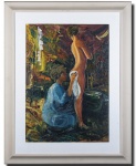 ERICH STEFFEN - Belíssima e grande pintura finamente trabalhada em técnica á óleo sobre tela, ricamente trabalhada com finos traços e cores vibrantes. Assinada no C.I.D. datada de 1981 medindo 70 x 50 cm. Enquadrada em moldura de época em madeira trabalhada medindo 75 x 95 cm. Bom estado de conservação. Biografia disponível no google.