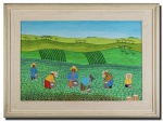JOÃO FRANCISCO - ´´VIDA NO CAMPO´´ - Lindíssima e rara pintura finamente executada em técnica á óleo sobre placa, estilo naif rica em colorações e traços finos. Assinada no C.I.D. datada de 1992. Mede 42 x 62 cm. Enquadrada em moldura de madeira trabalhada medindo 55 x 75 cm. Bom estado de conservação. Artista premiado e catalogado Brasil á fora com diversas exposições.