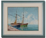 HAYES -´´MARINHA´´- Clássica e antiga linda pintura executada finamente em óleo sobre tela representando marinha com dois barcos veleiros antigos. Assinada no C.I.E. Mede 30 x 40 cm. Enquadrada em moldura da época em madeira trabalhada medindo 45 x 55 cm. Bom estado de conservação. 