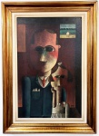 INOS CORRADIN com certificado 45 X 70 CM - ''O CASAL'' - Antiga e belíssima pintura finamente executada em técnica de óleo sobre tela com ricas colorações e finos traços do excepcional artista, mede 45 x 70 cm, assinado no canto inferior direito. Emoldurada em moldura de madeira nobre medindo 63,5 x 88 cm. Perfeito estado de conservação, acompanha certificado emitido pelo artista autenticado em cartório. Artista premiado e catalogado. NOTA: Equilibrista foi o tema que consagrou o artista , tema esse muito desejado e hoje muito raro no mercado devido a alta procura . Valor de mercado para essa obra varia de 8 a 10 mil reais , oportunidade . Acompanha elegante moldura nova . 1929 Nasce em 14 de novembro, em Vogogna, Piemonti, Itália. Com alguns meses seus pais transferem-se para Montreaux, Suíça Francesa, onde permanece até os 5 anos de idade. Depois, volta para a Itália, em Castelbado, Província de Padova, terra de seus pais, onde passa a infância e juventude. 1945Estuda pintura com o professor Tardivello. 1947Colabora com o pintor Pendini na execução de um mural alusivo aos mártires da resistência italiana, em Castelbaldo, Padova Itália. 1950Chega ao Brasil, estabelecendo-se em Jundiaí, São Paulo. 1951Conhece o pintor argentino Osvaldo Navarro que dirige o Atelier Cooperativa Politone na Vila Mariana, São Paulo. É convidado a fazer parte do núcleo artístico do qual participam, entre outros, os pintores: Ian Woronieki e Geraldo Trindade Leal e mais cinco pintores. 1952Convidado a participar do II Salão Paulista de arte moderna de São Paulo. 1953Chega a Salvador da Bahia com o pintor Trindade Leal. Conhece o grupo artístico baiano da época: Mário Cravo Júnior, Rubens Valentin, Aguinaldo dos Santos, Caribè, Raimundo de Oliveira, Pancetti, Jenner Augusto, Wilson Rocha e Mirabeau Sampaio, o crítico Wilson Rocha e o cantor e compositor Dorival Caymmi. 1954Convidado a participar do Salão Nacional de Arte Moderna do Rio de Janeiro.Osvaldo Gil Navarro o convida a participar da equipe de cenógrafos do Ballet do IV Centenário de São Paulo. Executa cenários para ballet e peças teatrais para Rugero Giacobbi e Aldo Cravo.1955Continua ativo como cenógrafo. 1957Começa uma nova fase de sua vida. Chega a Ibiúna, São Paulo, onde pinta e trabalha com os madeireiros que na época tinham na madeira sua principal fonte de economia, de onde extraia madeira para sua pequena fábrica de brinquedos. Nesta cidade, conhece o seu primeiro e mais importante marchand: Américo Reisfeld, que após cessar suas atividades é sucedido por seu genro, o Sr. Josef Bar-Tzion, que o representa em diversas exposições internacionais. 1960Casa-se com Maria Helena Rolin Carmelo com a qual teve três filhos. 1976É representado pela Sra. Carla Surian Albori com exclusividade européia. 1977Faz sua primeira exposição individual na Galeria de Arte André São Paulo, hoje denominada Nova André Galeria, onde trabalhou com exclusividade para André Blau, desde o começo da década de 60. 1979Contratado para pintar um cenário 8 x 11m para o teatro de Rovigo Itália 1990A Prefeitura de Jundiaí adquire 5 obras, com motivos religiosos, que estão expostos no Velório Municipal Adamastor Fernandes. 1993A Prefeitura Municipal de Jundiaí lhe presta uma homenagem pelos seus 40 Anos de Pintura, organizando uma exposição retrospectiva no Paço Municipal Nova Jundiaí, com obras emprestadas por inúmeros colecionadores. 1997Lança o livro La Visione Incantata na Nova André Galeria, em S.Paulo, com uma exposição. (livro lançado simultaneamente no Brasil e na Europa), lançado por Edas Edizioni DArte Surian. 2001Lança seu livro Venticinque Anni di mostre in Europa, lançado por Edas Edizioni DArte Surian. 2002A Companhia Italiana Costa Navegações lança ao mar o navio Costa Atlântica em Veneza e o contrata para decorar suas cabines com 800 serigrafias e 42 óleos sobre tela.Passa a fazer parte dos anais da Câmara Federal com discurso feito pelo Deputado Federal André Benassi ressaltando sua importância na pintura no Brasil e exterior. 2004Comemora 50 anos de pintura com uma super exposição no Hotel Intercontinental, na Al.Santos em S.Paulo, onde lançou seu livro 50 Anos de Pintura, editado por Auderi Martins. 2005É solicitado pela Prefeitura Municipal de Jundiaí, através do Prefeito Ary Fossen para criar um selo comemorativo dos 350 anos da cidade. Este selo também foi lançado pela Empresa Brasileira de Correios e Telégrafos. 2006É homenageado pela Associação Terapêutica de Estimulação Auditiva e Linguagem - ATEAL, juntamente com a Prefeitura Municipal de Jundiaí, em função de sua benemerência com as crianças assistidas dessa ONG, que inclusive reproduziram de forma singular algumas de suas obras. 2007Pinta o óleo sobre tela Tributo à Serra do Japi (l,80 x 9,00m), cuja réplica transformada num painel de 9,00 e 4,5 metros, encontra-se em exposição permanente na Rodoviária de Jundiaí, a convite do Prefeito Ary Fossen. 2008Lançamento do documentário INOS que traça um panorama de sua vida artística nos seus 56 anos de carreira, bem como curiosidades de sua vida pessoal. 2009Ano em que Inos completa 80 anos. As comemorações começaram em maio, na Itália, onde ele foi homenageado pela Prefeitura de Padova, através do Prefeito Flavio Zanonato, com uma exposição num Palácio Medieval do século XVI, na Salla della Gran Guardia na Piazza dei Signori.Em setembro, Inos fecha as comemorações com uma grande exposição na Nova André Galeria, onde trabalhou com exclusividade por 30 anos. Inos retorna à sua velha casa, depois de percorrer um longo caminho com mais de 200 exposições internacionais.Ainda em 2009,lança a 2ª edição do livro 50 Anos de Pintura com uma noite de autógrafos na Livraria da Vila, Al.Lorena em S.Paulo; 2010A Prefeitura de Jundiaí, por iniciativa do prefeito, Sr. Miguel Haddad, presta-lhe uma homenagem pelos seus 80 anos com uma exposição de esculturas e fotos de sua carreira ao lado de familiares e celebridades do mundo das artes, da música e da política nacional e internacional. O momento mais emocionante da homenagem foi o espetáculo musical, organizado por sua assessora Sandra Carnio, chamado Um concerto para Inos com músicas que retrataram momentos marcantes da vida do pintor, tendo à frente a cantora Clarina Fasanaro e músicos convidados.A convite do artista Ivald Granato passa a integrar o Grupo dos Onze (G11). O referido grupo é composto de renomados artistas da atualidade, dentre eles Cláudio Tozzi, Mario Gruber, Peticov, entre outros.A escultura O Saxofonista é escolhida para premiar sessenta grandes nomes da indústria musical brasileira no evento Expo Show Business, promovido por Tom Gomes. Dentre os premiados, Dody Serena, empresário do cantor Roberto Carlos, Guto Graça Mello, produtor musical da TV Globo, Marcelo Castello Branco, presidente da gravadora EMI e José Celso Guida, diretor geral da gravadora Biscoito Fino. 2011É homenageado com a exposição Gabinete de Arte Inos Corradin na Câmara Federal Brasília - DF , por ocasião do Momento Itália/Brasil. Inos que chegou ao Brasil na década de 50 é um símbolo da ligação e amizade entre brasileiros e italianos. 2013É homenageado na cidade de Padova - Itália, com o prêmio "Città di Padova 2013" pela sua trajetória artística.