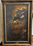 CORRADO GIAQUINTO (MOLFETTA-ITA, 1703-1766, NÁPOLES-ITA) - ESCOLA VENEZIANA SÉC. XVIII - ´´ASCENÇÃO DA VIRGEM MARIA´´ - Preciosíssima e belíssima pintura finamente executada em técnica de óleo sobre tela, riquíssima em movimentos e figuras. Mede 60 x 100 cm. Enquadrada em magnífica moldura de época em madeira ricamente trabalhada medindo 80 x 120 cm. NOTA SOBRE O ARTISTA: Corrado Giaquinto , nascido em Molfetta em18 de fevereiro de 1703 e morto o 18 de abril de 1766em Nápoles , é um italiano rococó pintor da escola napolitana , ativo em Itália e Espanha.Nascido ao norte de Bari , em Molfetta, Corrado Giaquinto chegou a Nápoles em 1717. Lá foi aluno de Francesco Solimena , junto com Bonito e De Mura .Em Roma, em 1727, enriqueceu a cultura napolitana estudando a grande decoração barroca , mas sobretudo entrando em contato com artistas de gosto mais leve e terno como Sebastiano Conca e Francesco Trevisani .Suas novas habilidades como pintor de afrescos, já rococó , aparecem em suas obras produzidas durante sua estada em Torino em 1733 e 1740, na companhia de artistas como Juvarra , Giovanni Battista Crosato, Beaumont e novamente Francesco de Mura.Em 1740 foi admitido na Accademia di San Luca de Roma, e logo depois abriu uma oficina onde treinou jovens artistas espanhóis enviados a Roma para completar seus estudos. Em 1742 ele pintou a obra-prima da Igreja da Trindade dos Espanhóis , o retábulo de La Trinité com escravos libertos (1742-1743).Em 1743, afrescos foram encomendados a ele pelo Procurador-Geral dos Cistercienses e Abade de Santa Croce, Raimondo Besozzi, para a abside da Basílica da Santa Cruz em Jerusalém, em Roma. Eles foram pagos pelo Papa Bento XIV. Hoje perdidos, ainda há esquetes na National Gallery de Londres e no Prado.Ele foi chamado para a corte da Espanha em 1753, e se tornou o Primeiro Pintor da Câmara do Rei Fernando VI da Espanha e Diretor da Academia de San Fernando . A sua principal tarefa era a decoração a fresco da Capela Real e a actual escadaria e corredor de colunas do Palácio Real de Madrid . O ciclo de afrescos da capela foi submetido às instruções do beneditino Martín Sarmiento que, a partir de 1743, redigiu um documento definindo os elementos necessários à decoração do Novo Palácio então em construção, transformando a residência real em símbolo dos nova dinastia Bourbon .Ele também trabalhou em Escurial e Aranjuez até 1762. Ele também concluiu muitos conjuntos de afrescos.É também responsável pela gestão da Fábrica Real de Tapeçarias , localizada em Madrid.Nascido ao norte de Bari , em Molfetta, Corrado Giaquinto chegou a Nápoles em 1717. Lá foi aluno de Francesco Solimena , junto com Bonito e De Mura .Em Roma, em 1727, enriqueceu a cultura napolitana estudando a grande decoração barroca , mas sobretudo entrando em contato com artistas de gosto mais leve e terno como Sebastiano Conca e Francesco Trevisani .Suas novas habilidades como pintor de afrescos, já rococó , aparecem em suas obras produzidas durante sua estada em Torino em 1733 e 1740, na companhia de artistas como Juvarra , Giovanni Battista Crosato, Beaumont e novamente Francesco de Mura.Em 1740 foi admitido na Accademia di San Luca de Roma, e logo depois abriu uma oficina onde treinou jovens artistas espanhóis enviados a Roma para completar seus estudos. Em 1742 ele pintou a obra-prima da Igreja da Trindade dos Espanhóis , o retábulo de La Trinité com escravos libertos (1742-1743).Em 1743, afrescos foram encomendados a ele pelo Procurador-Geral dos Cistercienses e Abade de Santa Croce, Raimondo Besozzi, para a abside da Basílica da Santa Cruz em Jerusalém, em Roma. Eles foram pagos pelo Papa Bento XIV. Hoje perdidos, ainda há esquetes na National Gallery de Londres e no Prado.Ele foi chamado para a corte da Espanha em 1753, e se tornou o Primeiro Pintor da Câmara do Rei Fernando VI da Espanha e Diretor da Academia de San Fernando . A sua principal tarefa era a decoração a fresco da Capela Real e a actual escadaria e corredor de colunas do Palácio Real de Madrid . O ciclo de afrescos da capela foi submetido às instruções do beneditino Martín Sarmiento que, a partir de 1743, redigiu um documento definindo os elementos necessários à decoração do Novo Palácio então em construção, transformando a residência real em símbolo dos nova dinastia Bourbon .Ele também trabalhou em Escurial e Aranjuez até 1762. Ele também concluiu muitos conjuntos de afrescos.É também responsável pela gestão da Fábrica Real de Tapeçarias , localizada em Madrid.Nascido ao norte de Bari , em Molfetta, Corrado Giaquinto chegou a Nápoles em 1717. Lá foi aluno de Francesco Solimena , junto com Bonito e De Mura .Em Roma, em 1727, enriqueceu a cultura napolitana estudando a grande decoração barroca , mas sobretudo entrando em contato com artistas de gosto mais leve e terno como Sebastiano Conca e Francesco Trevisani .Suas novas habilidades como pintor de afrescos, já rococó , aparecem em suas obras produzidas durante sua estada em Torino em 1733 e 1740, na companhia de artistas como Juvarra , Giovanni Battista Crosato, Beaumont e novamente Francesco de Mura.Em 1740 foi admitido na Accademia di San Luca de Roma, e logo depois abriu uma oficina onde treinou jovens artistas espanhóis enviados a Roma para completar seus estudos. Em 1742 ele pintou a obra-prima da Igreja da Trindade dos Espanhóis , o retábulo de La Trinité com escravos libertos (1742-1743).Em 1743, afrescos foram encomendados a ele pelo Procurador-Geral dos Cistercienses e Abade de Santa Croce, Raimondo Besozzi, para a abside da Basílica da Santa Cruz em Jerusalém, em Roma. Eles foram pagos pelo Papa Bento XIV. Hoje perdidos, ainda há esquetes na National Gallery de Londres e no Prado.Ele foi chamado para a corte da Espanha em 1753, e se tornou o Primeiro Pintor da Câmara do Rei Fernando VI da Espanha e Diretor da Academia de San Fernando . A sua principal tarefa era a decoração a fresco da Capela Real e a actual escadaria e corredor de colunas do Palácio Real de Madrid . O ciclo de afrescos da capela foi submetido às instruções do beneditino Martín Sarmiento que, a partir de 1743, redigiu um documento definindo os elementos necessários à decoração do Novo Palácio então em construção, transformando a residência real em símbolo dos nova dinastia Bourbon .Ele também trabalhou em Escurial e Aranjuez até 1762. Ele também concluiu muitos conjuntos de afrescos.É também responsável pela gestão da Fábrica Real de Tapeçarias , localizada em Madrid.Obra de arteNa ItáliaLa Visitation (1717-1727), depois de Solimena, óleo sobre tela, 65  76  cm , coleção particular, venda Sotheby's 2009Adoração dos Magos (c. 1725), óleo sobre tela, 48  55  cm , Museu de Belas Artes de BostonA Virgem apresenta São Nicolau à Santíssima Trindade (1731), modello para a cúpula da igreja romana de Saint-Nicolas-des-Lorrains , óleo sobre tela, 99  136  cm , modello para o retábulo da igreja de Madonna del Carmine , Torino , coleção particular, liquidação da Sotheby's 2014Assunção da Virgem (1739), óleo sobre tela, 98  64  cm , versão reduzida do retábulo do altar-mor da Igreja da Assunção em Rocca di Papa , coleção particular, venda Sotheby's 2013O Triunfo de São João de Deus (1740), óleo sobre tela, 73  54  cm , estudo para um afresco de teto na Igreja de San Giovanni Calibita no Hospital FatebenefratelliO Resto da Fuga para o Egito (1740-1742), óleo sobre tela, 98  63  cm , Esboço para a decoração do transepto norte da Igreja de Santa Teresa em Torino , Paris , Museu do LouvreImaculada Conceição com o Profeta Elias (1740-1741), óleo sobre tela, 104  59  cm , modelo para retábulo da Igreja de Madonna del Carmine, Torino , coleção particular, venda Sotheby's 2016A Última Ceia (década de 1740), óleo sobre tela, 60  112  cm , modelo para retábulo da Igreja de Madonna del Carmine, Torino , coleção particular, venda Sotheby's 2016A Última Ceia , óleo sobre tela, 60  112  cm , Compton VerneyA Santíssima Trindade com Almas no Purgatório (início dos anos 1740), óleo sobre tela, Minnesota , Instituto de Artes de MinneapolisAdoração dos Reis e Quatro Pinturas dos Profetas (1740-1745), óleo sobre tela, 54  73  cm , Museu de História da Arte de VienaOutono e inverno (1740-1750), óleo sobre tela, 108  151  cm , Washington , National Gallery of ArtSanta Helena e o Imperador Constantino apresentados à Santíssima Trindade pela Virgem Maria (1741-1742), óleo sobre tela, 348  144  cm , Missouri , Museu de Arte de Saint Louis Moisés batendo na rocha , afresco para o afresco na abside da Basílica da Santa Cruz em Jerusalém, agora perdido em Roma. Dois esboços conhecidos:Moses Striking the Rock (1743-1744), óleo sobre tela, 64  48  cm , National Gallery (Londres)Moisés golpeando a rocha e a serpente de bronze (1743-1744), óleos sobre tela, 64  48  cm , Museu do PradoAssunção da Virgem (1747), Catedral de Maria SS. Assunta, MolfettaA Santíssima Trindade com um Arcanjo Libertando Escravos (1749), óleo sobre cobre, 48  25  cm , esboço preparatório para o retábulo da Igreja da Santíssima Trindade dos Espanhóis em Roma , Coleção particular, Venda Sotheby's 2010Venus Presenting Arms to Aeneas (antes de 1750), óleo sobre tela, 153  115  cm , County Durham , Bowes MuseumPietà (por volta de 1750), óleo sobre tela, 89  70  cm , coleção particular, liquidação da Sotheby's 2015O penitente Madalena (por volta de 1750), óleo sobre tela, 160  118  cm , pintado para o cardeal Mario Bolognetti (1690-1756) em Roma , Metropolitan Museum , Nova YorkO Batismo de Cristo (por volta de 1750), óleo sobre cobre, 32  17  cm , Coleção Carmen Thyssen-Bornemisza, MadridMedea (1750-1752), óleo sobre tela, 162  122  cm , National Trust , Hinton AmpnerA Sagrada Família (1750-1753), óleo sobre tela, 131  103  cm , oval, coleção particular, venda da Sotheby's 2008O Espírito Santo (década de 1750), óleo sobre tela, 64  48  cm , coleção particularApoteose da Monarquia Espanhola (c. 1751), óleo sobre tela, 96  43  cm , Londres , National Gallery . Esboço preparatório para um teto do Palazzo Santa Croce em Palermo pertencente à família Celesti (agora no Palazzo Rondinini-Sanseverino em Roma ). Eles podem ter encomendado esta alegoria após Carlos III (Rei da Espanha) , foi coroado em Palermo Rei da Sicília e NápolesTriunfo de Galatea e o Rapto da Europa (1752), óleos sobre tela, 85  123  cm , Wisconsin , Museu de Arte de MilwaukeeA Anunciação , por volta de 1753, óleo sobre tela, 63  36  cm , Galeria de Arte da Universidade de YaleNatividade da Virgem (antes de 1753), óleo sobre tela, 72  103  cm , Museu Uffizi . Preparatório do retábulo da Catedral de Pisa em 1753Na EspanhaNascimento do sol eafresco do teto de Baco (1762) Salão das Colunas Palácio Real de MadriSeu retrato do castrato Carlo Broschi dit Farinelli (1705-1782), em 1753, quando estava vinculado à corte da Espanha, é também uma de suas principais obras. É mantido no Conservatório de Bolonha .Afrescos do Palácio Real e esboçosAlegoria da Paz e Justiça (1753-1754), óleo sobre tela, 41  69  cm , Museu de Arte de IndianápolisAlegoria da Paz e Justiça (1753-1754), óleo sobre tela, 216  325  cm para o Palácio Real , Museu do PradoPara os afrescos da Capela Real, ele fez muitos esboços preparatórios:para a abóbada de entrada: A Batalha de Clavijo (1755-1756), óleo sobre tela, Museu do Pradopara a cúpula: A Glória dos Santos (1755-1756), óleo sobre tela, 97  137  cm , Museu do Prado e Paraíso (1754-1757), óleo sobre tela, 97  140  cm , Museu do Pradopingentes com São Isidoro, São Hermenegildo, São Isidro Labrador e Santa Maria de la Cabeza.para a abóbada do presbitério: Santíssima Trindade, a Virgem e os Santos (c. 1755), óleo sobre tela, 99  138  cm , série para a capela real, Museu do Prado e La Trinité (1755-1756), óleo sobre tela, 80  68  cm , Museu do Pradopara o coro  : as três virtudes teológicaspara a sala da colunaO Nascimento do Sol e o Triunfo de Baco (1762), afrescoCaixas de tapeçariaTrês modelli que provavelmente faziam parte de um conjunto de tapeçarias representando episódios das metamorfoses de Ovídio projetadas para os apartamentos de uma das rainhas (possivelmente Elisabetta Farnese , Barbara de Braganza ou Marie-Amélie de Saxe) no Palácio Real de Madrid, mas que provavelmente foram nunca executado.Medea Rejuvenating Jason (por volta de 1760), óleo sobre tela, 73  54  cm , Metropolitan Museum , Nova YorkVênus e Adônis e Alfeus e Aretusa agora na Casita del Príncipe em El EscorialObras do Palácio do Buen RetiroA Santíssima Trindade (por volta de 1759) Para o oratório do Museu Buen Retiro Pradosérie sobre a Paixão (por volta de 1754), para o oratório particular de Fernando VI no Palácio Buen Retiro conservado no Museu do Prado  :Cristo antes de Pilatos , 140  97  cmA Coroação com Espinhos , 141  97  cmA Flagelação de Cristo , 139  96  cmAgonia no jardim , 147  109  cmCristo no caminho para o Calvário , 141  97  cm , Museu do PradoDescida da Cruz , 147  109  cmA Santa Face , 65  175  cmA Santíssima Trindade , 295  170  cmPaisagem com Caçadores (1753-1760), óleo sobre tela, 216  325  cm para a sala da Infanta no Palácio Buen Retiro , Museu do PradoOutros trabalhosAlegoria da guerra derrotada pela verdade, esperança e prudência , óleo sobre tela, 65  49  cm , oval pintado, bozzetto, coleção particular, liquidação Sotheby's 2010Retrato de Farinelli (por volta de 1753), Bolonha , Museu Internacional e Biblioteca de MúsicaSatanás se dirigindo a Deus (por volta de 1750), Roma , Museu do VaticanoPietà (c. 1756), óleo sobre tela, 90  71  cm , Museu do PradoAdoração dos Pastores , Museu de Belas Artes de Valência (Espanha)Adoração dos Pastores , óleo sobre tela, 261  215  cm , antiga Coleção Real, Museu do PradoA Espanha presta homenagem à religião e à fé (1759), óleo sobre tela, 160  150  cm , Museu do PradoO Sacrifício de Ifigênia (1759-1760), óleo sobre tela, 75  123  cm , Museu do Prado , esboço de uma cena da Guerra de Tróia para uma decoração desconhecida de um local real em MadridSonho de São José (1755-1760), óleo sobre tela, Museo Goya, ZaragozaObras feitas na EspanhaRetrato de Farinelli , cerca de 1753 Museu da Música , Bolonha Paz e Justiça (1753-1754) Museu do Prado Descida da Cruz (1754) Museu do Prado Sonho de São José (1755-1760) Museu Goya, Saragoça Espanha homenageia religião e fé(1759), Museu do Prado Sacrifício de Ifigênia (1760) Museu do Prado Medea Rejuvenating Jason (circa 1760) Metropolitan Museum , Nova YorkVoltar para a itáliaCasamento da Virgem (1764-1765), óleo sobre tela, 284  179  cm , Pasadena , Museu Norton SimonLa Visitation (1765), Museu de Belas Artes de MontrealDatas não documentadasO Nascimento de Maria , óleo sobre tela, 54  98  cm , Oxford , Christ Church Picture GalleryAuto-retrato , óleo sobre tela, 90  68  cm , Musée Fesch , AjaccioAdão e Eva, São Filipe Neri , Santo Agostinho , São Silvestre e um São Bispo , óleo sobre tela, 127  91  cm , Musée Fesch , AjaccioAparição da Virgem a São Filipe Neri , óleo sobre tela, 167  86  cm , Musée Fesch , AjaccioSão Jerônimo, La Madeleine, Santa Inês, Anjos e Querubins e São João Batista, São Luís de Gonzaga, Santo Antônio Abade e outro santo , óleos sobre tela, 131  93  cm , Bozzetti pour Église Saint-Nicolas-des-Lorrains em Roma, Museu Fesch , AjaccioMartírio de São Lourenço , óleo sobre tela, 130  96  cm , Musée Fesch , AjaccioMartírio dos Santos Martha, Marius, Abacus e Audifax , óleo sobre tela, 118  167  cm , Musée Fesch , AjaccioSão Nicolau de Bari, bispo , óleo sobre tela, 61  46  cm , Musée Fesch , AjaccioVirgem com o Menino , óleo sobre tela, 45  36  cm , coleção particular, liquidação da Sotheby's 2017Virgin and Child , óleo sobre tela, 76  62  cm , Southampton City Art GalleryCristo Menino na Glória com São Domingos e São Nicolau , óleo sobre tela, 45  36  cm , bozzetto , Coleção particular, Liquidação Sotheby's 2010Enéias antes de Dido no templo de Juno em Cartago , óleo sobre tela, 50  100  cm , bozzetto , coleção particular, liquidação da Sotheby's 2008Vênus e Vulcano , óleo sobre tela, 48  74  cm , Museu de Belas Artes de RennesParaíso , Museu Capodimonte em NápolesSão Gregório Magno , óleo sobre tela, 60  42  cm , Galeria de Arte Cartwright HallVoltar para a itáliaLa Visitation , 1765 Museu de Belas Artes de MontrealNotas e referências Olivier Michel, vivendo e pintando em Roma no século 18 , Escola Francesa de Roma, Palazzo Farnese,1996, 685  p. ( ISBN  978-2-7283-0354-0 , apresentação online ) a e b Última Ceia, Catálogo Sotheby's a e b Moisés, Prado Observe Ste Trinité, Prado Rita de Angelis ( traduzido  do italiano por Simone Darses), Todas as obras pintadas de Goya , Paris, Flammarion ,1990, 144  p. ( ISBN  2-08-011202-3 ) , p.  83 Medea, Catálogo da Sotheby's Visitação, Catálogo Sotheby's Magi, Boston Saint Nicolas, Catálogo da Sotheby's Suposição, Catálogo Sotheby's São João de Deus, Prado Vazamento, Mona Lisa Notice Imaculado, Catálogo da Sotheby's Última Ceia, Compton Verney Trinidad, Minneapolis Adoração dos Reis, Viena Ste Hélène, St. Louis Moses, Londres Serpent d'Abrain, Prado Holy Trinity, Catálogo da Sotheby's Armas de Enéias, museu Bowes Pietà, Catálogo da Sotheby's Madeleine, metropolitana Batismo de Cristo, Thyssen-Bornemisza Medea, Art UK Ste Famille, Catálogo da Sotheby's St Esprit, Webgallery Monarquia Espanhola, Londres Museu Milwaukee Anunciação, Yale Mina Gregori , Museu Uffizi e Palácio Pitti: Pintura em Florença , edições da Place des Victoires,2000( ISBN  2-84459-006-3 ) , p.  501 Paz, Indianápolis Paz, Prado Clavijo, Prado Glória dos Santos, Prado Paradise, Prado Santa Trindade, Prado Trinidad, Prado Soleil et Bacchus, galeria da Web Folheto do Metroplitan Medea, Metropolitan Antes de Pilatos, Prado Coroando com Espinhos, Prado Flagelação, Prado Jardim das Oliveiras, Prado Calvary Road, Prado Descida da Cruz, Prado Ste Face, Prado Trinidad, Buen Retiro Paisagem, Prado Guerra, Catálogo da Sotheby's Pietà, Prado Pastores, Prado Homenagem da Espanha, Prado Ifigênia, Prado St Joseph, Museu Goya Casamento da Virgem, Pasadena Nascimento de Mary, Oxford Auto-retrato, Ajaccio Adão e Eva, Ajaccio St Philippe Neri, Ajaccio Santos e anjos, Ajaccio St Laurent, Ajaccio Mártires, Ajaccio St Nicolas de Bari, Ajaccio Madonne, Catálogo da Sotheby's Madonna, Southampton Cristo Criança, Catálogo da Sotheby's Aeneas and Dido, Catálogo da Sotheby's Vênus, Rennes Gregory, Cartwright HallApêndicesArtigo relacionadoLista de pintores italianoslinks externosRegistros de autoridadeVer e editar dados no Wikidata  :Arquivo de autoridade internacional virtual Identificador de Nome Padrão Internacional Biblioteca Nacional da França ( dados ) Sistema de documentação universitária Biblioteca do Congresso Gemeinsame Normdatei Serviço de Biblioteca Nacional Biblioteca Nacional da Espanha Biblioteca Real da Holanda Biblioteca Apostólica do Vaticano Id do WorldCat WorldCatRecursos de Belas ArtesVer e editar dados no Wikidata  :AGORHA (en)  Art UK (in)  Bénézit (en + de)  Coleção de pinturas do Estado da Baviera (pt)  Cooper - Hewitt, Smithsonian Design Museum (in)  Grove Art Online (In)  Museum Nelson-Atkins Art (es + en)  Museu do Prado (in)  MutualArt (en)  Galeria Nacional de Arte (en + nl)  RKDartists (in)  Lista da União de Nomes de ArtistasRecurso de pesquisaVer e editar dados no Wikidata  :IsidoroNotas em dicionários gerais ou enciclopédiasVer e editar dados no Wikidata  : Brockhaus Enzyklopädie   Deutsche Biographie   Diccionario Biográfico Español   Dizionario biografico degli italiani   Enciclopédia De Agostini   Encyclopdia Britannica   Gran Enciclopèdia Catalana   Loja norske leksikon
