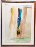 EGAS FRANCISCO - SÉRIE VIAGEM (40 DE 50) - Elegante pintura finamente executada em aquarela sobre cartão riquíssima em colorações e movimentos, assinado no canto inferior direito e datado de 1984, excelente estado de conservação , acompanha elegante moldura em madeira com vidro anti reflexo medindo 63 x 83 cm. BIOGRAFIA: Egas Francisco (São Paulo SP 1939)Pintor, desenhista, cenógrafo e professor.Egas Francisco Sampaio de Souza vive em Campinas. Na década de 60, leciona educação artística no Instituto D. Nery e, no Centro de Ciências, Letras e Artes, dirige o departamento de pintura, onde ministra cursos para crianças e funda o curso livre para engraxates e jornaleiros. Em 1974, faz a cenografia e o figurino para o espetáculo Pinocchio, montado pela Sia Santa de Campinas. Ministra o curso Introdução à Arte Contemporânea no Senac, em 1979, e o curso Os Pintores Malditos, no Museu de Arte Contemporânea, MACC, em 1981.Críticas"Muitíssimo conhecido na Europa e especialmente na Itália, Egas foi muito discutido e divulgado nos ambientes da crítica. Faz pintura por necessidade interior, sendo figurativo por lhe parecer inútil inovar linguagens para manifestar verdades imutáveis. Reconhecido pela singularidade das suas composições devotadas ao Expressionismo, observa tudo de uma maneira inquietante, possuindo um sonho nobre e mágico, retratando e construindo para o enriquecimento da existência bíblica, dos mitos e dos enigmas, desde o divino do Paraíso ao inferno do Purgatório".Narcizo MartinsMARTINS, Narcizo. Panorama da arte contemporânea. Tito Alencastro. Narcizo Martins. Narcizo Martins; Mary Martins. s.l., Gráfica e Ed. C, 1986.Exposições Individuais1960 - São Paulo SP - Individual, na Livraria Macunaíma1963 - Salvador BA - Individual, na União Cultural Brasil-Estados Unidos1964 - Rio de Janeiro RJ - Individual, na Petite Galerie1971 - Campinas SP - Individual, na Galeria Girassol1975 - São Paulo SP - Individual, no MACC1985 - Gênova (Itália) - Individual, na Galeria L'Arte Modello1985 - Bérgamo (Itália) - Individual, na Ars Galeri1985 - Udine (Itália) - Individual, no Studio Art isive1985 - Milão (Itália) - Individual, no Centro Culturale Italo-Brasiliano1985 - Stuttgart (Alemanha) - Individual, na Galeria Jakobsbrunnen1985 - Buenos Aires (Argentina) - Individual, na Atlântica Gênova1986 - Campinas SP - Egas Francisco: pintura e aquarela, na Galeria de Arte Unicamp1986 - Stuttgart (Alemanha) - Egas Francisco Malerei, no Volksbank1987 - Goiânia GO - Individual, na Itaugaleria1987 - São Paulo SP - Egas Francisco: pintura, no Paço das Artes1990 - Amsterdam (Holanda) - Individual, na White Bergen1991 - Campinas SP - Individual, na Galeria de Arte do Centro de Convivência Cultural1998 - Stuttgart (Alemanha) - Individual, na GBH Galerie1998 - Stuttgart (Alemanha) - Individual, no Café StellaExposições Coletivas1963 - São Paulo SP - Salão do Trabalho, na Galeria das Folhas1965 - Campinas SP - Casa Azul, no Jóquei Clube1965 - São Paulo SP - Propostas 65, no MAB/Faap1966 - Campinas SP - Salão de Arte Contemporânea de Campinas1970 - Campinas SP - 6º Salão de Arte Contemporânea, no MACC1971 - Campinas SP - Coletiva, na Galeria Girassol1972 - Campinas SP - Grupo Hoje, no MACC1972 - Florianópolis SC - 1º Salão de Artes Plásticas da Ilha de Santa Catarina1973 - Campinas SP - Inauguração da Galeria do Paço Municipal, no Paço Municipal1974 - Mostra Novos Valores, patrocinada pelo Sesc1975 - São Paulo SP - Coletiva Bosch, no Masp1975 - São Paulo SP - Teatro Aliança Francesa1976 - Campinas SP - Coletiva, no MACC1976 - São Paulo SP - Bienal Nacional 76, na Fundação Bienal1977 - São Paulo SP - 30 Anos de Arte Moderna, no Masp1977 - São Paulo SP - Coletiva, no Paço das Artes1978 - Campinas SP - Pinturas de Pequena Quadratura, na Aliança Francesa1979 - Brasília DF - Coletiva, na Fundação Cultural do Distrito Federal1979 - Campinas SP - Coletiva, no Centro de Convivência Cultural1979 - Piracicaba SP - Coletiva, no Paço do Teatro Municipal de Piracicaba1980 - Campinas SP - Coletiva, na Galeria Senac1982 - Campinas SP - Retrospectiva, no MACCca.1982 - São Paulo SP - O Retrato Brasileiro, no Paço das Artes1983 - São Paulo SP - Coletiva, no CCSP1984 - Campinas SP - Aquarelas, na Galeria Aquarela Arte Contemporânea1984 - Campinas SP - Arte Contemporânea de Campinas 1958/1978, na Galeria de Arte da Unicamp1984 - Campinas SP - Obras do Acervo Unicamp, no Centro de Convivência1985 - Bratto (Itália) - Coletiva de Verão1986 - Bari (Itália) - Fiera del Levante1986 - São Paulo SP - Marc Chagall, na Galeria São Paulo1987 - Brasília DF - Colômbia e Brasil: um poema a cores, na Embaixada da Colômbia1987 - Salzburg (Alemanha) - Coletiva, no Laboratório Z1988 - Udine (Itália) - Bienal de Udine1992 - Campinas SP - Premiados nos Salões de Arte Contemporânea de Campinas, no MACC1995 - Campinas SP - Panorama Cultural de Campinas, no MACC