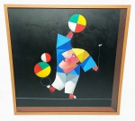 INOS CORRADIN com certificado 80 X 80 CM - ''Equilibrista'' da série Equilibristas. Clássica e belíssima pintura finamente executada em técnica de óleo sobre tela com ricas colorações e finos traços do excepcional artista, mede 80 x 80 cm, assinado no canto inferior esquerdo. Emoldura em moldura de madeira nobre medindo 83,5 x 83,5 cm. Perfeito estado de conservação, acompanha certificado emitido pelo artista autenticado em cartório. Artista premiado e catalogado. NOTA: Equilibrista foi o tema que consagrou o artista , tema esse muito desejado e hoje muito raro no mercado devido a alta procura . Valor de mercado para essa obra varia de 8 a 10 mil reais , oportunidade . Acompanha elegante moldura nova . 1929 Nasce em 14 de novembro, em Vogogna, Piemonti, Itália. Com alguns meses seus pais transferem-se para Montreaux, Suíça Francesa, onde permanece até os 5 anos de idade. Depois, volta para a Itália, em Castelbado, Província de Padova, terra de seus pais, onde passa a infância e juventude. 1945Estuda pintura com o professor Tardivello. 1947Colabora com o pintor Pendini na execução de um mural alusivo aos mártires da resistência italiana, em Castelbaldo, Padova Itália. 1950Chega ao Brasil, estabelecendo-se em Jundiaí, São Paulo. 1951Conhece o pintor argentino Osvaldo Navarro que dirige o Atelier Cooperativa Politone na Vila Mariana, São Paulo. É convidado a fazer parte do núcleo artístico do qual participam, entre outros, os pintores: Ian Woronieki e Geraldo Trindade Leal e mais cinco pintores. 1952Convidado a participar do II Salão Paulista de arte moderna de São Paulo. 1953Chega a Salvador da Bahia com o pintor Trindade Leal. Conhece o grupo artístico baiano da época: Mário Cravo Júnior, Rubens Valentin, Aguinaldo dos Santos, Caribè, Raimundo de Oliveira, Pancetti, Jenner Augusto, Wilson Rocha e Mirabeau Sampaio, o crítico Wilson Rocha e o cantor e compositor Dorival Caymmi. 1954Convidado a participar do Salão Nacional de Arte Moderna do Rio de Janeiro.Osvaldo Gil Navarro o convida a participar da equipe de cenógrafos do Ballet do IV Centenário de São Paulo. Executa cenários para ballet e peças teatrais para Rugero Giacobbi e Aldo Cravo.1955Continua ativo como cenógrafo. 1957Começa uma nova fase de sua vida. Chega a Ibiúna, São Paulo, onde pinta e trabalha com os madeireiros que na época tinham na madeira sua principal fonte de economia, de onde extraia madeira para sua pequena fábrica de brinquedos. Nesta cidade, conhece o seu primeiro e mais importante marchand: Américo Reisfeld, que após cessar suas atividades é sucedido por seu genro, o Sr. Josef Bar-Tzion, que o representa em diversas exposições internacionais. 1960Casa-se com Maria Helena Rolin Carmelo com a qual teve três filhos. 1976É representado pela Sra. Carla Surian Albori com exclusividade européia. 1977Faz sua primeira exposição individual na Galeria de Arte André São Paulo, hoje denominada Nova André Galeria, onde trabalhou com exclusividade para André Blau, desde o começo da década de 60. 1979Contratado para pintar um cenário 8 x 11m para o teatro de Rovigo Itália 1990A Prefeitura de Jundiaí adquire 5 obras, com motivos religiosos, que estão expostos no Velório Municipal Adamastor Fernandes. 1993A Prefeitura Municipal de Jundiaí lhe presta uma homenagem pelos seus 40 Anos de Pintura, organizando uma exposição retrospectiva no Paço Municipal Nova Jundiaí, com obras emprestadas por inúmeros colecionadores. 1997Lança o livro La Visione Incantata na Nova André Galeria, em S.Paulo, com uma exposição. (livro lançado simultaneamente no Brasil e na Europa), lançado por Edas Edizioni DArte Surian. 2001Lança seu livro Venticinque Anni di mostre in Europa, lançado por Edas Edizioni DArte Surian. 2002A Companhia Italiana Costa Navegações lança ao mar o navio Costa Atlântica em Veneza e o contrata para decorar suas cabines com 800 serigrafias e 42 óleos sobre tela.Passa a fazer parte dos anais da Câmara Federal com discurso feito pelo Deputado Federal André Benassi ressaltando sua importância na pintura no Brasil e exterior. 2004Comemora 50 anos de pintura com uma super exposição no Hotel Intercontinental, na Al.Santos em S.Paulo, onde lançou seu livro 50 Anos de Pintura, editado por Auderi Martins. 2005É solicitado pela Prefeitura Municipal de Jundiaí, através do Prefeito Ary Fossen para criar um selo comemorativo dos 350 anos da cidade. Este selo também foi lançado pela Empresa Brasileira de Correios e Telégrafos. 2006É homenageado pela Associação Terapêutica de Estimulação Auditiva e Linguagem - ATEAL, juntamente com a Prefeitura Municipal de Jundiaí, em função de sua benemerência com as crianças assistidas dessa ONG, que inclusive reproduziram de forma singular algumas de suas obras. 2007Pinta o óleo sobre tela Tributo à Serra do Japi (l,80 x 9,00m), cuja réplica transformada num painel de 9,00 e 4,5 metros, encontra-se em exposição permanente na Rodoviária de Jundiaí, a convite do Prefeito Ary Fossen. 2008Lançamento do documentário INOS que traça um panorama de sua vida artística nos seus 56 anos de carreira, bem como curiosidades de sua vida pessoal. 2009Ano em que Inos completa 80 anos. As comemorações começaram em maio, na Itália, onde ele foi homenageado pela Prefeitura de Padova, através do Prefeito Flavio Zanonato, com uma exposição num Palácio Medieval do século XVI, na Salla della Gran Guardia na Piazza dei Signori.Em setembro, Inos fecha as comemorações com uma grande exposição na Nova André Galeria, onde trabalhou com exclusividade por 30 anos. Inos retorna à sua velha casa, depois de percorrer um longo caminho com mais de 200 exposições internacionais.Ainda em 2009,lança a 2ª edição do livro 50 Anos de Pintura com uma noite de autógrafos na Livraria da Vila, Al.Lorena em S.Paulo; 2010A Prefeitura de Jundiaí, por iniciativa do prefeito, Sr. Miguel Haddad, presta-lhe uma homenagem pelos seus 80 anos com uma exposição de esculturas e fotos de sua carreira ao lado de familiares e celebridades do mundo das artes, da música e da política nacional e internacional. O momento mais emocionante da homenagem foi o espetáculo musical, organizado por sua assessora Sandra Carnio, chamado Um concerto para Inos com músicas que retrataram momentos marcantes da vida do pintor, tendo à frente a cantora Clarina Fasanaro e músicos convidados.A convite do artista Ivald Granato passa a integrar o Grupo dos Onze (G11). O referido grupo é composto de renomados artistas da atualidade, dentre eles Cláudio Tozzi, Mario Gruber, Peticov, entre outros.A escultura O Saxofonista é escolhida para premiar sessenta grandes nomes da indústria musical brasileira no evento Expo Show Business, promovido por Tom Gomes. Dentre os premiados, Dody Serena, empresário do cantor Roberto Carlos, Guto Graça Mello, produtor musical da TV Globo, Marcelo Castello Branco, presidente da gravadora EMI e José Celso Guida, diretor geral da gravadora Biscoito Fino. 2011É homenageado com a exposição Gabinete de Arte Inos Corradin na Câmara Federal Brasília - DF , por ocasião do Momento Itália/Brasil. Inos que chegou ao Brasil na década de 50 é um símbolo da ligação e amizade entre brasileiros e italianos. 2013É homenageado na cidade de Padova - Itália, com o prêmio "Città di Padova 2013" pela sua trajetória artística.