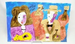 ASFADUROFF NIBBES - Rara e linda pintura finamente executada em técnica de óleo sobre cartão de técnica mista medindo 34 x 50 cm. Com belos traços de técnica encáustica com ricas colorações. Assinada no C.S.D. Perfeito estado de conservação. NOTA: Uruguaio radicado no Brasil, Nibbes é um pintor de alma celeste que atravessa fronteiras com suas obras coloridas numa busca do desequilíbrio de suas formas. Formas que fogem da simetria acadêmica, e que nos fazem mergulhar num universo único, particular, permeado de alegria.Nibbes mora no Brasil desde 1998 e já realizou exposições no Uruguai e participa de Bienais como artista convidado; destacando-se na Bienal da República da Coréia do Sul em 1997 expondo sua técnica mista de encaustica sobre tela. O artista é representado por Galerias de Artes no Canadá, Estados Unidos, Brasil e Uruguai. Seus primeiros contatos com a Pintura aconteceram em 1965|1967 no Colégio Liceu Onze de Cerro, no Montivideo onde foi aluno dos pintores Luiz Azevedo e Torres Garcia.1970 | 1980 - Foi representado pelas Galerias de Artes do Canada e de Nova York, tendo trabalhos seus levados à leilão pela Sothebys NY, como artista Sul Americano ao lado de nomes importantes como Torres Garcia, Pedro Figari e José Cúneo. 1984 | 1990 realiza exposições no Uruguai e participa de Bienais destacando-se na Bienal da República da Coréia do Sul em 1997. Em 2011 sua exposição "Carlitos, está Amando?" chega no Espaço Cultural Zumbi dos Palmares da Câmara dos Deputados em Brasíia.