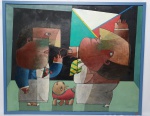INOS CORRADIN com certificado 80 X 100 CM - ''IL CAGNOLINO E L´AQUILONE'´ (´´o cachorrinho e a pipa´´) -  Antiga e belíssima pintura finamente executada em técnica de óleo sobre tela com ricas colorações e finos traços do excepcional artista, mede 80 x 100 cm, assinado no canto inferior esquerdo.( OBRA RARA PRESENTE NO LIVRO O ILUSIONISTA NA ESTRADA ). Emoldura em moldura de madeira nobre medindo 83 x 103 cm. Perfeito estado de conservação, acompanha certificado emitido pelo artista autenticado em cartório. Artista premiado e catalogado. NOTA: Equilibrista foi o tema que consagrou o artista , tema esse muito desejado e hoje muito raro no mercado devido a alta procura . Valor de mercado para essa obra varia de 8 a 10 mil reais , oportunidade . Acompanha elegante moldura nova . 1929 Nasce em 14 de novembro, em Vogogna, Piemonti, Itália. Com alguns meses seus pais transferem-se para Montreaux, Suíça Francesa, onde permanece até os 5 anos de idade. Depois, volta para a Itália, em Castelbado, Província de Padova, terra de seus pais, onde passa a infância e juventude. 1945Estuda pintura com o professor Tardivello. 1947Colabora com o pintor Pendini na execução de um mural alusivo aos mártires da resistência italiana, em Castelbaldo, Padova Itália. 1950Chega ao Brasil, estabelecendo-se em Jundiaí, São Paulo. 1951Conhece o pintor argentino Osvaldo Navarro que dirige o Atelier Cooperativa Politone na Vila Mariana, São Paulo. É convidado a fazer parte do núcleo artístico do qual participam, entre outros, os pintores: Ian Woronieki e Geraldo Trindade Leal e mais cinco pintores. 1952Convidado a participar do II Salão Paulista de arte moderna de São Paulo. 1953Chega a Salvador da Bahia com o pintor Trindade Leal. Conhece o grupo artístico baiano da época: Mário Cravo Júnior, Rubens Valentin, Aguinaldo dos Santos, Caribè, Raimundo de Oliveira, Pancetti, Jenner Augusto, Wilson Rocha e Mirabeau Sampaio, o crítico Wilson Rocha e o cantor e compositor Dorival Caymmi. 1954Convidado a participar do Salão Nacional de Arte Moderna do Rio de Janeiro.Osvaldo Gil Navarro o convida a participar da equipe de cenógrafos do Ballet do IV Centenário de São Paulo. Executa cenários para ballet e peças teatrais para Rugero Giacobbi e Aldo Cravo.1955Continua ativo como cenógrafo. 1957Começa uma nova fase de sua vida. Chega a Ibiúna, São Paulo, onde pinta e trabalha com os madeireiros que na época tinham na madeira sua principal fonte de economia, de onde extraia madeira para sua pequena fábrica de brinquedos. Nesta cidade, conhece o seu primeiro e mais importante marchand: Américo Reisfeld, que após cessar suas atividades é sucedido por seu genro, o Sr. Josef Bar-Tzion, que o representa em diversas exposições internacionais. 1960Casa-se com Maria Helena Rolin Carmelo com a qual teve três filhos. 1976É representado pela Sra. Carla Surian Albori com exclusividade européia. 1977Faz sua primeira exposição individual na Galeria de Arte André São Paulo, hoje denominada Nova André Galeria, onde trabalhou com exclusividade para André Blau, desde o começo da década de 60. 1979Contratado para pintar um cenário 8 x 11m para o teatro de Rovigo Itália 1990A Prefeitura de Jundiaí adquire 5 obras, com motivos religiosos, que estão expostos no Velório Municipal Adamastor Fernandes. 1993A Prefeitura Municipal de Jundiaí lhe presta uma homenagem pelos seus 40 Anos de Pintura, organizando uma exposição retrospectiva no Paço Municipal Nova Jundiaí, com obras emprestadas por inúmeros colecionadores. 1997Lança o livro La Visione Incantata na Nova André Galeria, em S.Paulo, com uma exposição. (livro lançado simultaneamente no Brasil e na Europa), lançado por Edas Edizioni DArte Surian. 2001Lança seu livro Venticinque Anni di mostre in Europa, lançado por Edas Edizioni DArte Surian. 2002A Companhia Italiana Costa Navegações lança ao mar o navio Costa Atlântica em Veneza e o contrata para decorar suas cabines com 800 serigrafias e 42 óleos sobre tela.Passa a fazer parte dos anais da Câmara Federal com discurso feito pelo Deputado Federal André Benassi ressaltando sua importância na pintura no Brasil e exterior. 2004Comemora 50 anos de pintura com uma super exposição no Hotel Intercontinental, na Al.Santos em S.Paulo, onde lançou seu livro 50 Anos de Pintura, editado por Auderi Martins. 2005É solicitado pela Prefeitura Municipal de Jundiaí, através do Prefeito Ary Fossen para criar um selo comemorativo dos 350 anos da cidade. Este selo também foi lançado pela Empresa Brasileira de Correios e Telégrafos. 2006É homenageado pela Associação Terapêutica de Estimulação Auditiva e Linguagem - ATEAL, juntamente com a Prefeitura Municipal de Jundiaí, em função de sua benemerência com as crianças assistidas dessa ONG, que inclusive reproduziram de forma singular algumas de suas obras. 2007Pinta o óleo sobre tela Tributo à Serra do Japi (l,80 x 9,00m), cuja réplica transformada num painel de 9,00 e 4,5 metros, encontra-se em exposição permanente na Rodoviária de Jundiaí, a convite do Prefeito Ary Fossen. 2008Lançamento do documentário INOS que traça um panorama de sua vida artística nos seus 56 anos de carreira, bem como curiosidades de sua vida pessoal. 2009Ano em que Inos completa 80 anos. As comemorações começaram em maio, na Itália, onde ele foi homenageado pela Prefeitura de Padova, através do Prefeito Flavio Zanonato, com uma exposição num Palácio Medieval do século XVI, na Salla della Gran Guardia na Piazza dei Signori.Em setembro, Inos fecha as comemorações com uma grande exposição na Nova André Galeria, onde trabalhou com exclusividade por 30 anos. Inos retorna à sua velha casa, depois de percorrer um longo caminho com mais de 200 exposições internacionais.Ainda em 2009,lança a 2ª edição do livro 50 Anos de Pintura com uma noite de autógrafos na Livraria da Vila, Al.Lorena em S.Paulo; 2010A Prefeitura de Jundiaí, por iniciativa do prefeito, Sr. Miguel Haddad, presta-lhe uma homenagem pelos seus 80 anos com uma exposição de esculturas e fotos de sua carreira ao lado de familiares e celebridades do mundo das artes, da música e da política nacional e internacional. O momento mais emocionante da homenagem foi o espetáculo musical, organizado por sua assessora Sandra Carnio, chamado Um concerto para Inos com músicas que retrataram momentos marcantes da vida do pintor, tendo à frente a cantora Clarina Fasanaro e músicos convidados.A convite do artista Ivald Granato passa a integrar o Grupo dos Onze (G11). O referido grupo é composto de renomados artistas da atualidade, dentre eles Cláudio Tozzi, Mario Gruber, Peticov, entre outros.A escultura O Saxofonista é escolhida para premiar sessenta grandes nomes da indústria musical brasileira no evento Expo Show Business, promovido por Tom Gomes. Dentre os premiados, Dody Serena, empresário do cantor Roberto Carlos, Guto Graça Mello, produtor musical da TV Globo, Marcelo Castello Branco, presidente da gravadora EMI e José Celso Guida, diretor geral da gravadora Biscoito Fino. 2011É homenageado com a exposição Gabinete de Arte Inos Corradin na Câmara Federal Brasília - DF , por ocasião do Momento Itália/Brasil. Inos que chegou ao Brasil na década de 50 é um símbolo da ligação e amizade entre brasileiros e italianos. 2013É homenageado na cidade de Padova - Itália, com o prêmio "Città di Padova 2013" pela sua trajetória artística.