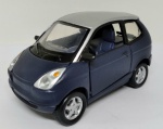 Miniatura Maisto Think City  azul marinho /capota prata  escala 1:37 - item de coleção sem embalagem -  muito bem conservado