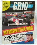 Revista Grid - edição dupla especial  Retrospectiva 1988  O Ano de Senna  Pôster gigante de todos os carros da F1  exemplar de coleção em bom estado de conservação  sem rasgos, grifos e /ou anotações.