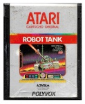 14 Brinquedos antigos - Cartucho original de 1983 do antigo e famoso Atari, jogo denominado `Robot Tank`. O Atari foi um pioneiro jogo eletrônico dos anos 80. O cartucho está íntegro, não apresenta quebrados ou rachaduras, mas não foi possível atestar o pleno funcionamento pela falta do equipamento Atari original. Material vendido no estado em que se encontra.