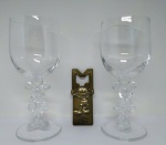 Kit Disney: Par de Taças Decorativas Mickey e Minie em vidro (150ml) e abridor de garrafas (Mickey)  em metal dourado  importados  (USA)  itens de coleção sem embalagem  sem manuseio -  muito bem conservados  sem avarias