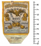 34 Colecionismo - Rótulo dos Cigarros `Petit Londrinos`, muito provavelmente anos 40. Cigarros de manufatura da Tabacaria Londres, do Rio de Janeiro. O rótulo foi recortado (fotos 1 e 2) e mede 8,7 cm X 5,8 cm. Rótulo em bom estado de conservação, papel ainda sólido e apresentando marcas de ter sido colado em uma folha de caderno (foto 2).