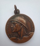 MILITARIA - REVOLUÇÃO DE 1932 - Medalha paulista em bronze, original de 1932, entregue aos combatentes e depois vendida como souvenir. Belíssimo cunho.