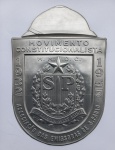 MILITARIA - REVOLUÇÃO DE 1932 - Belíssima placa em alumínio original de época das comemorações dos 25 anos da Revolução em 1957.