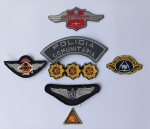 MILITARIA - Lote com oito distintivos bordados  antigos da Polícia Militar.