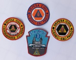 MILITARIA - Lote com quatro distintivos bordados antigos da Defesa Civil de São Paulo.