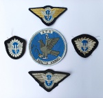 MILITARIA - Lote com cinco bordados antigos da Academia da Força Aérea.