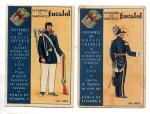 24 Colecionismo/ Estampas Eucalol - Duas estampas Eucalol com o tema dos Uniformes Militares brasileiros. Material em bom estado, mas com as marcas dos seus mais de 70 anos.