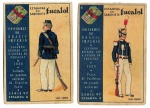 25 Colecionismo/ Estampas Eucalol - Duas estampas Eucalol com o tema dos Uniformes Militares brasileiros. Material em bom estado, mas com as marcas dos seus mais de 70 anos.
