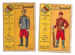 26 Colecionismo/ Estampas Eucalol - Duas estampas Eucalol com o tema dos Uniformes Militares brasileiros. Material em bom estado, mas com as marcas dos seus mais de 70 anos.