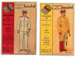 27 Colecionismo/ Estampas Eucalol - Duas estampas Eucalol com o tema dos Uniformes Militares brasileiros. Material em bom estado, mas com as marcas dos seus mais de 70 anos.
