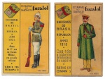 28 Colecionismo/ Estampas Eucalol - Duas estampas Eucalol com o tema dos Uniformes Militares brasileiros. Material em bom estado, mas com as marcas dos seus mais de 70 anos.